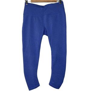 Prana Geo Misty Capri Leggings (Size M) Blue Mid Rise Activewear Workout Fitness